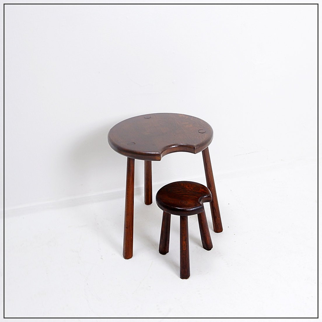 Lot de 2 tables trépieds brutalistes - Tables gigognes-photo-3