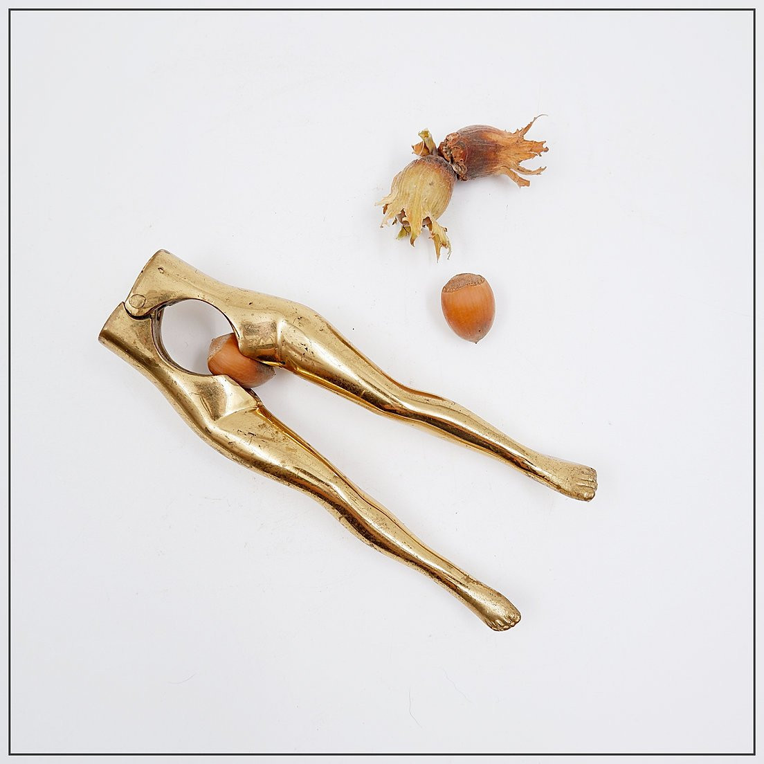 Vintage Brass Nutcracker In The Shape Of A Woman's Legs, 1970s-photo-4