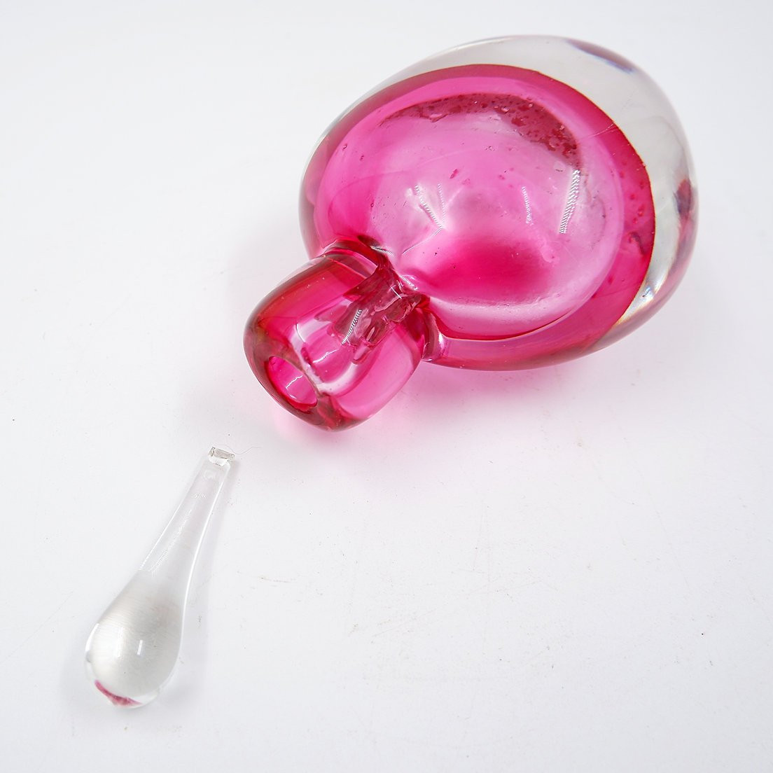 Flacon de parfum « Sommerso » en verre rose et transparent-photo-2