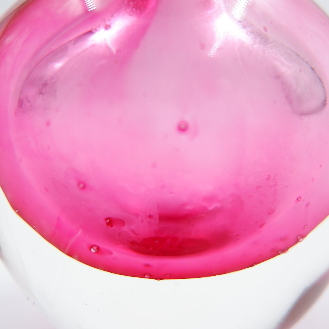 Flacon de parfum « Sommerso » en verre rose et transparent-photo-4