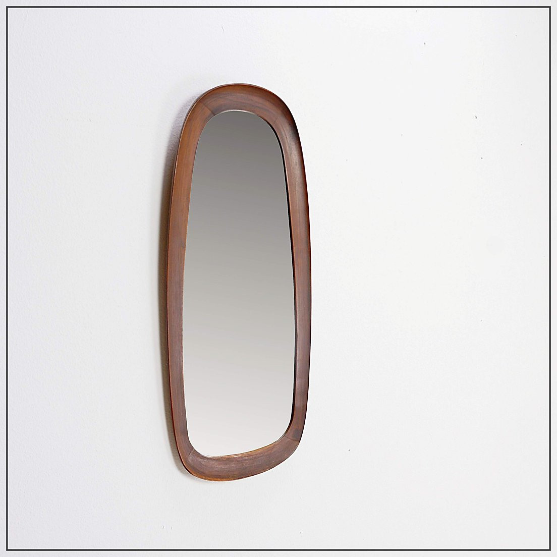 Danish Teak Mirror From The 1960s, H: 73 Cm-photo-2