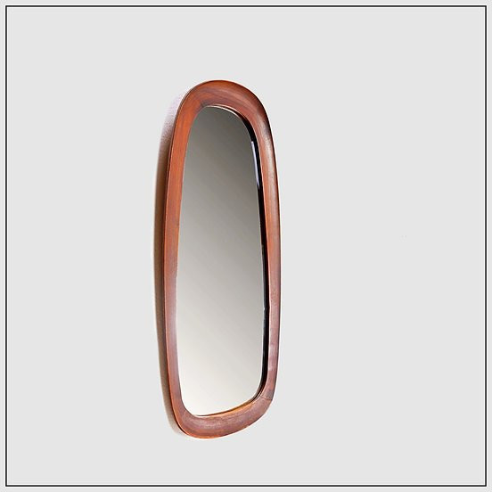 Danish Teak Mirror From The 1960s, H: 73 Cm-photo-3