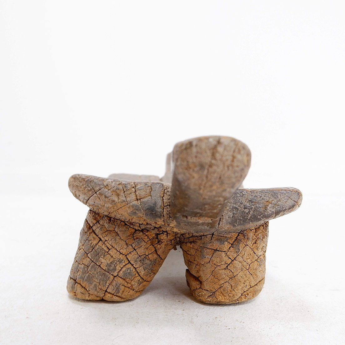 Banc africain Sénoufo en bois sculpté-photo-2