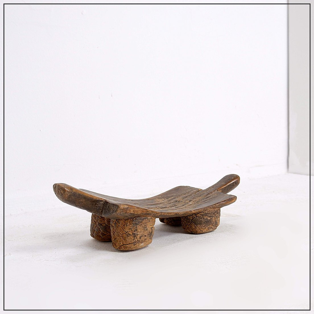 Banc africain Sénoufo en bois sculpté-photo-3