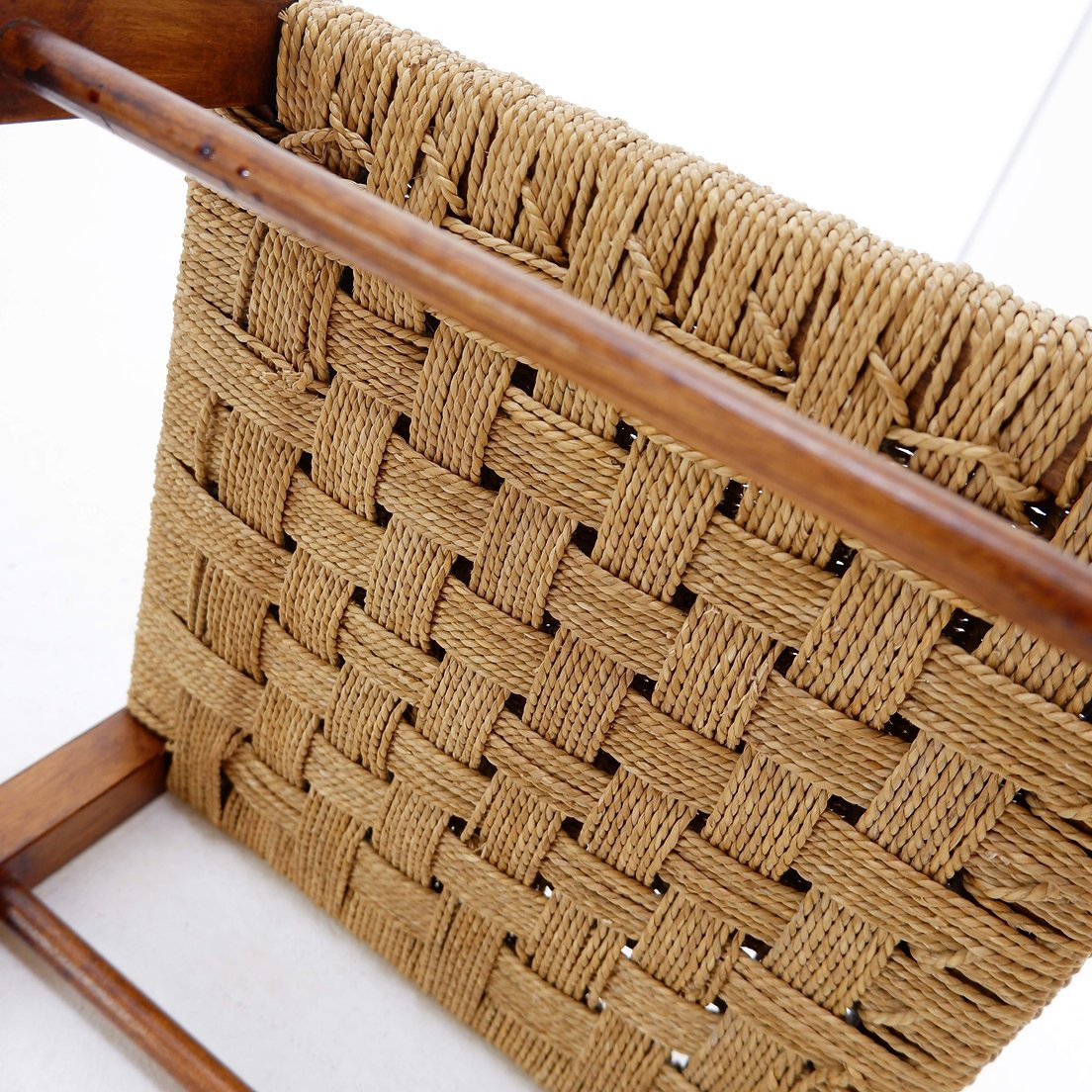 Tabouret en bois et corde, années 1960-photo-6