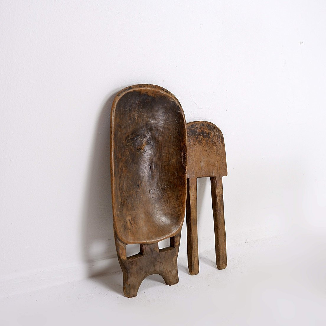 Chaise pliante africaine Senoufo, motif poisson sur le dossier, Côte d'Ivoire-photo-2