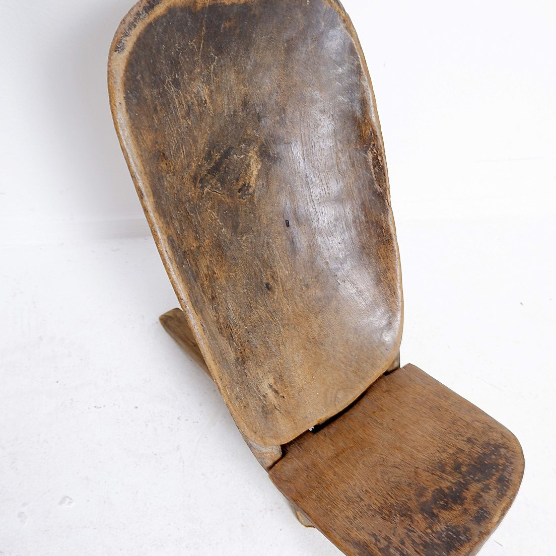 Chaise pliante africaine Senoufo, motif poisson sur le dossier, Côte d'Ivoire-photo-7