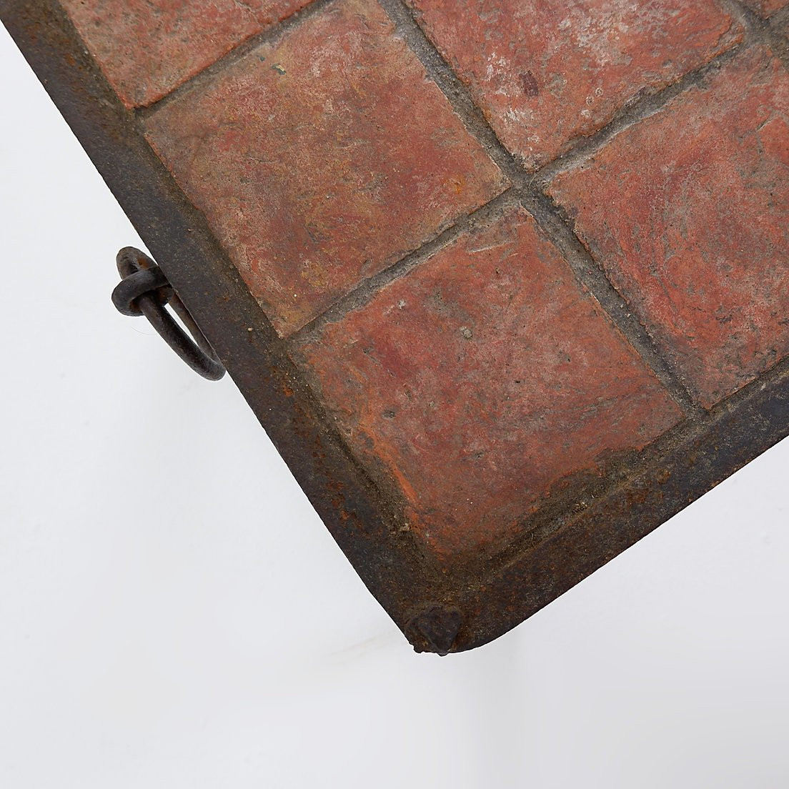 Table basse brutaliste espagnole en fer et carrelage - Années 1920-photo-4