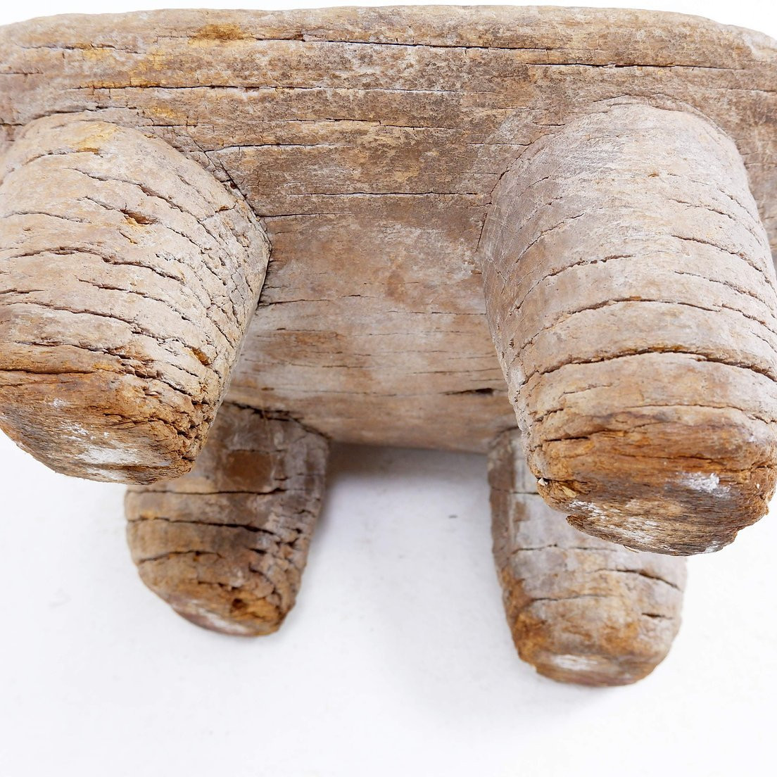 Tabouret africain « Sénoufo » sculpté à la main - Côte d'Ivoire-photo-5