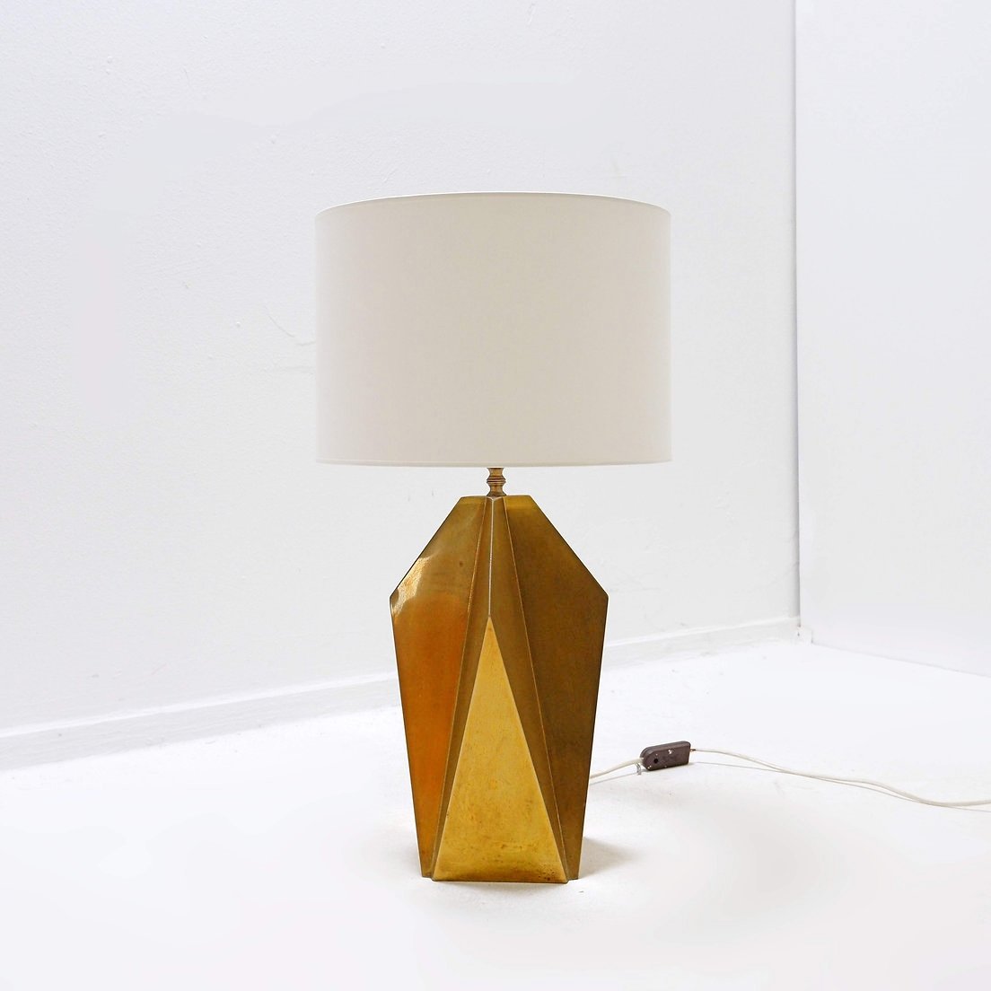 Sculptural Brass Table Lamp - 1960s-photo-2