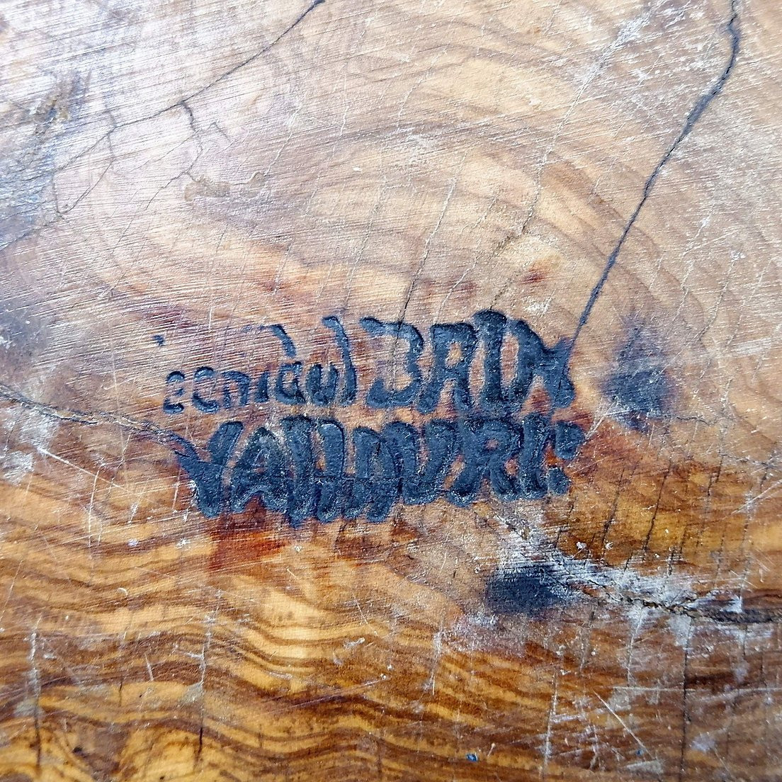 Vintage Olive Wood Bowl-photo-2