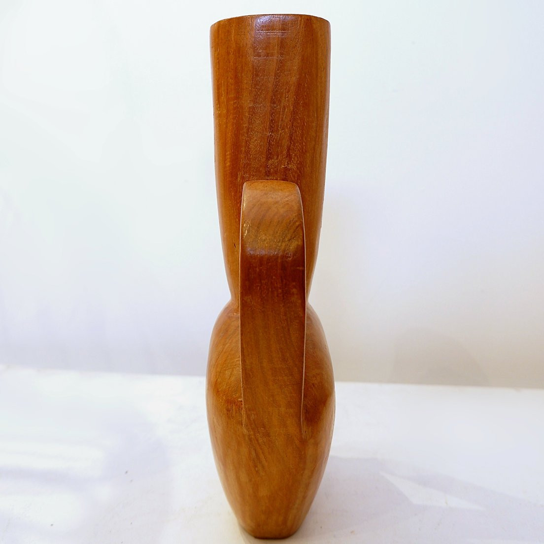 Vintage Scandinavian Carved Teak Vase, 1960s-photo-4