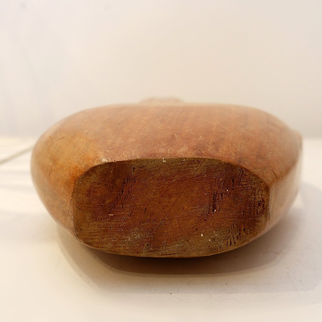 Vintage Scandinavian Carved Teak Vase, 1960s-photo-4