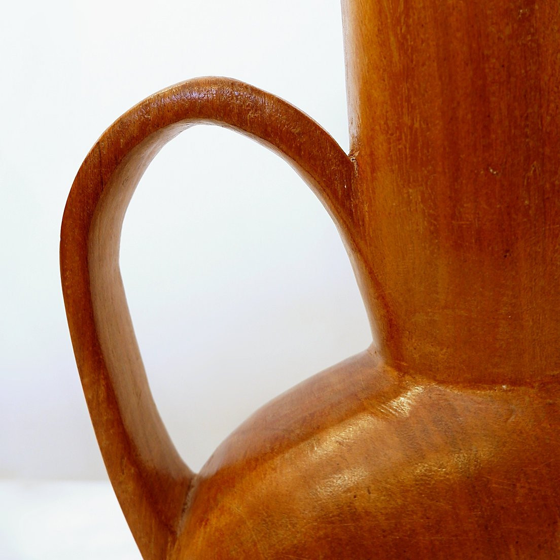 Vintage Scandinavian Carved Teak Vase, 1960s-photo-5