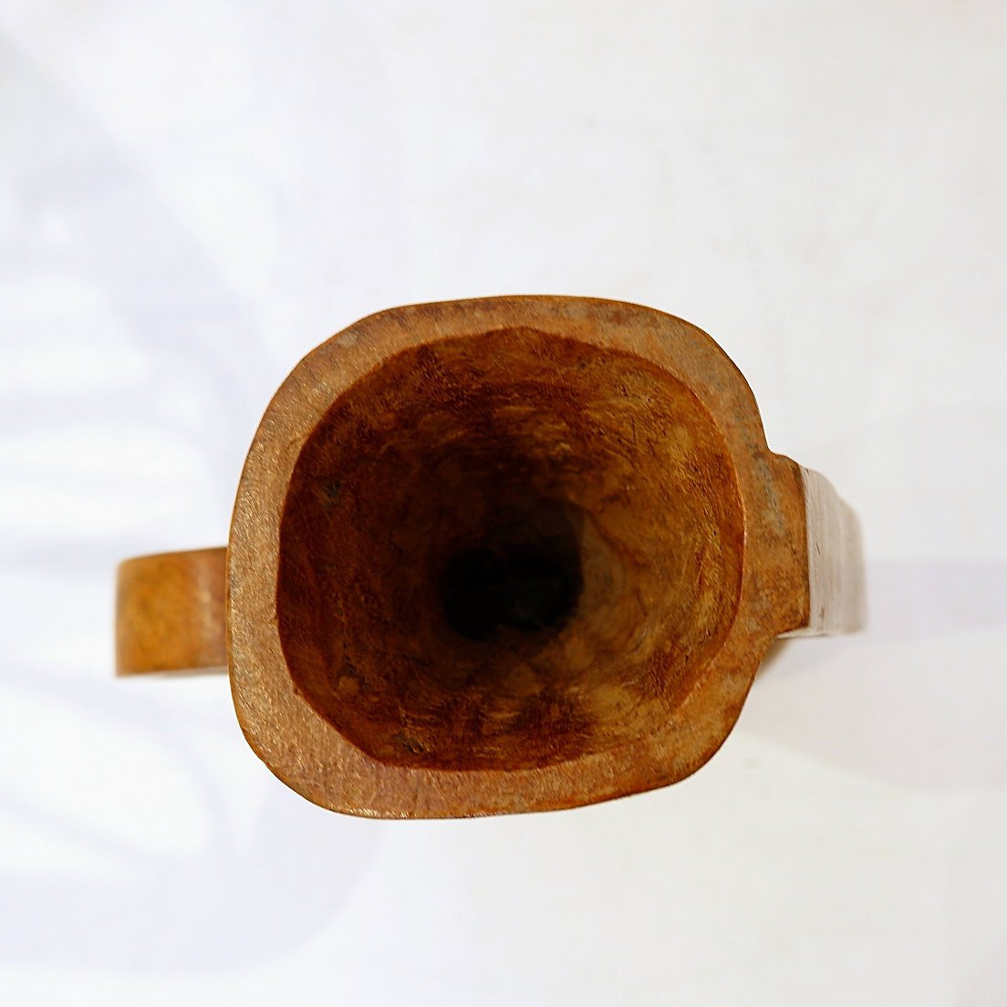 Vintage Scandinavian Carved Teak Vase, 1960s-photo-6