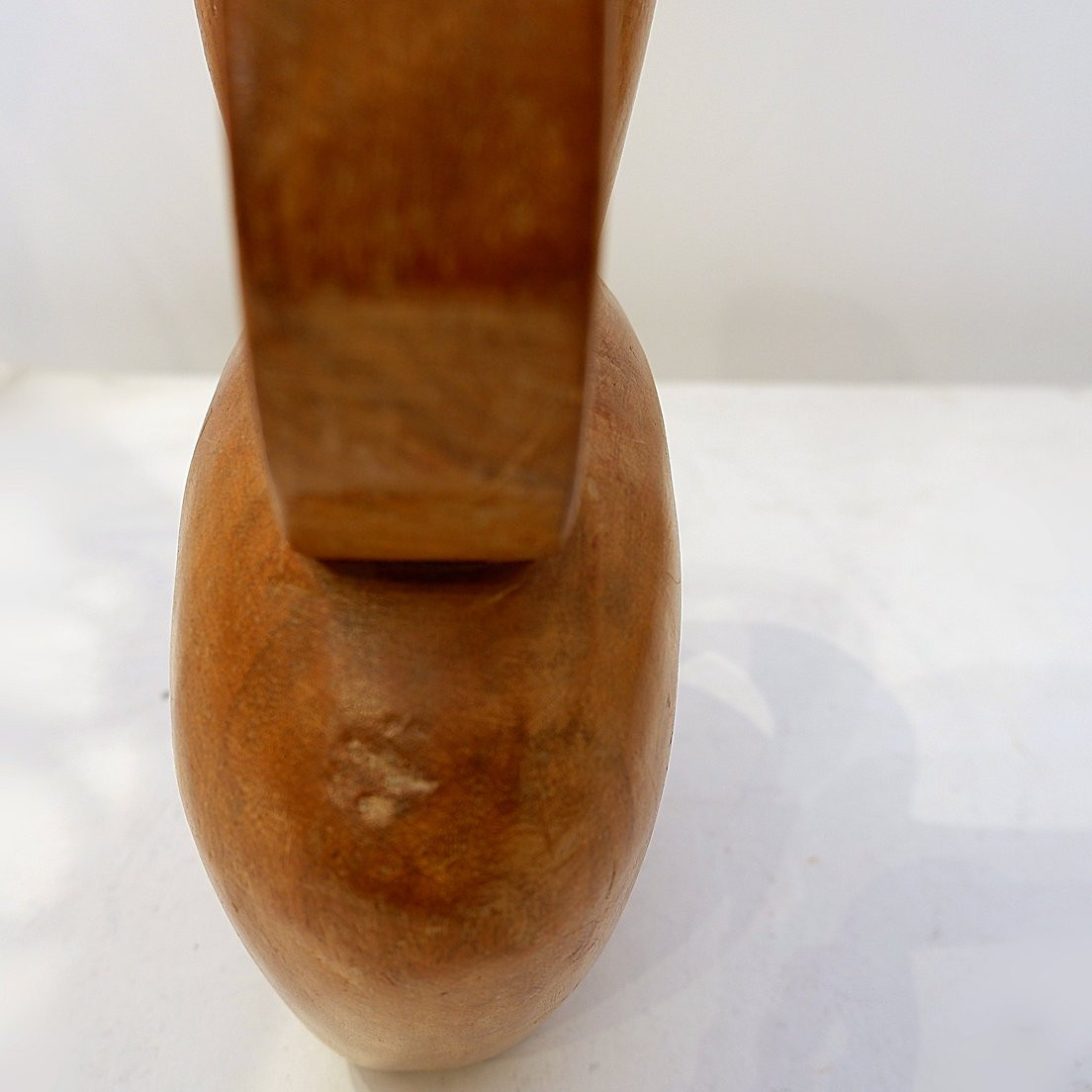 Vintage Scandinavian Carved Teak Vase, 1960s-photo-7