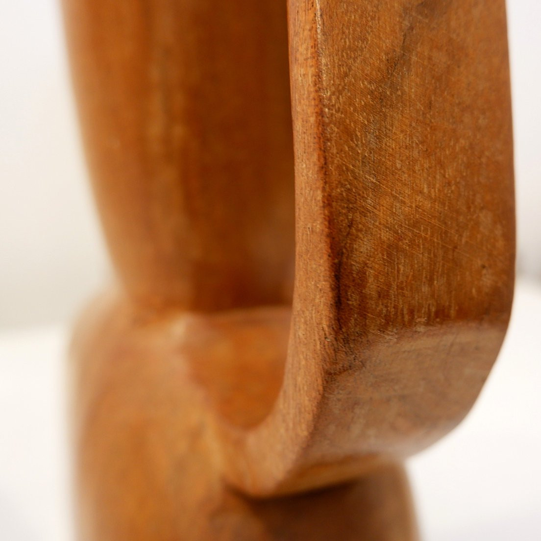 Vintage Scandinavian Carved Teak Vase, 1960s-photo-8