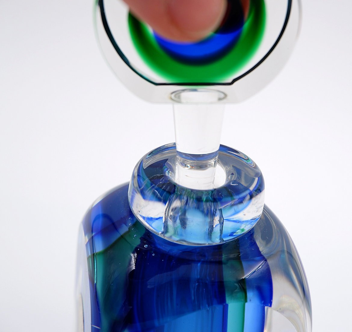  Flacon de parfum en verre Sommerso de Murano de Bucella Cristalli-photo-1