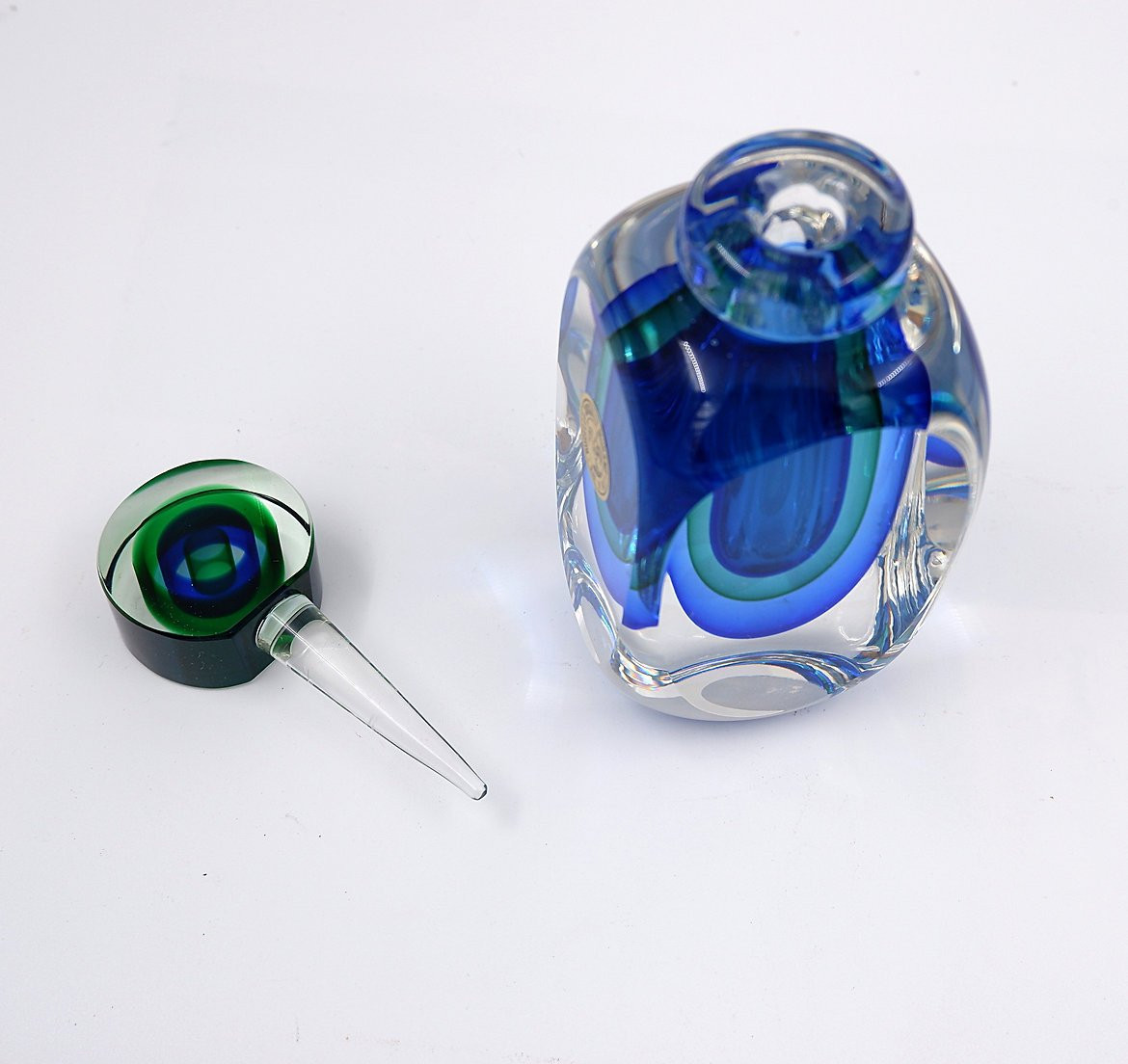  Flacon de parfum en verre Sommerso de Murano de Bucella Cristalli-photo-3