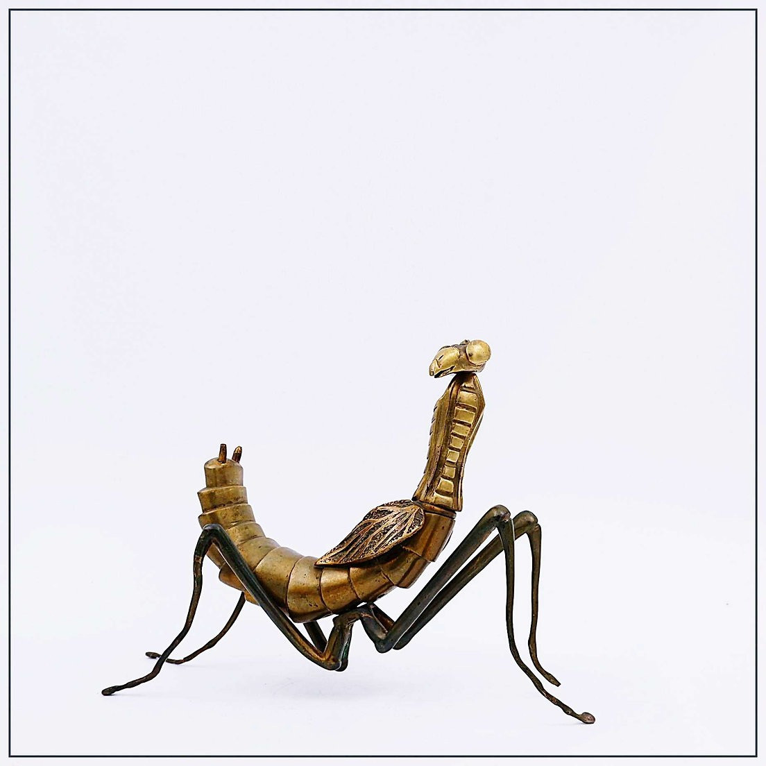 Mid-century Bronze And Brass Mantis