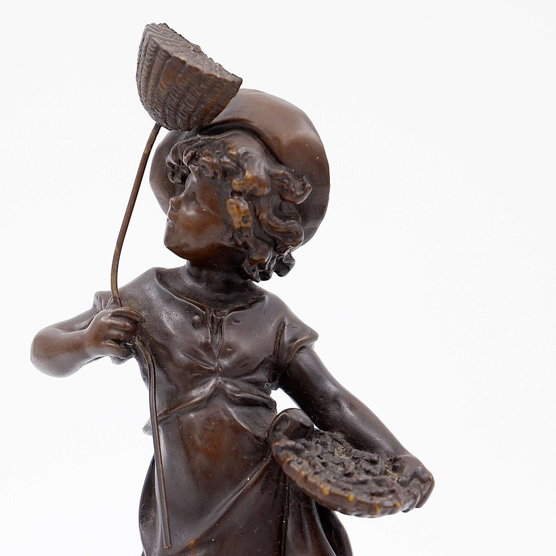 Bronze "Garçon avec un papillon" de l'artiste Auguste Moreau. -  19ème-photo-2