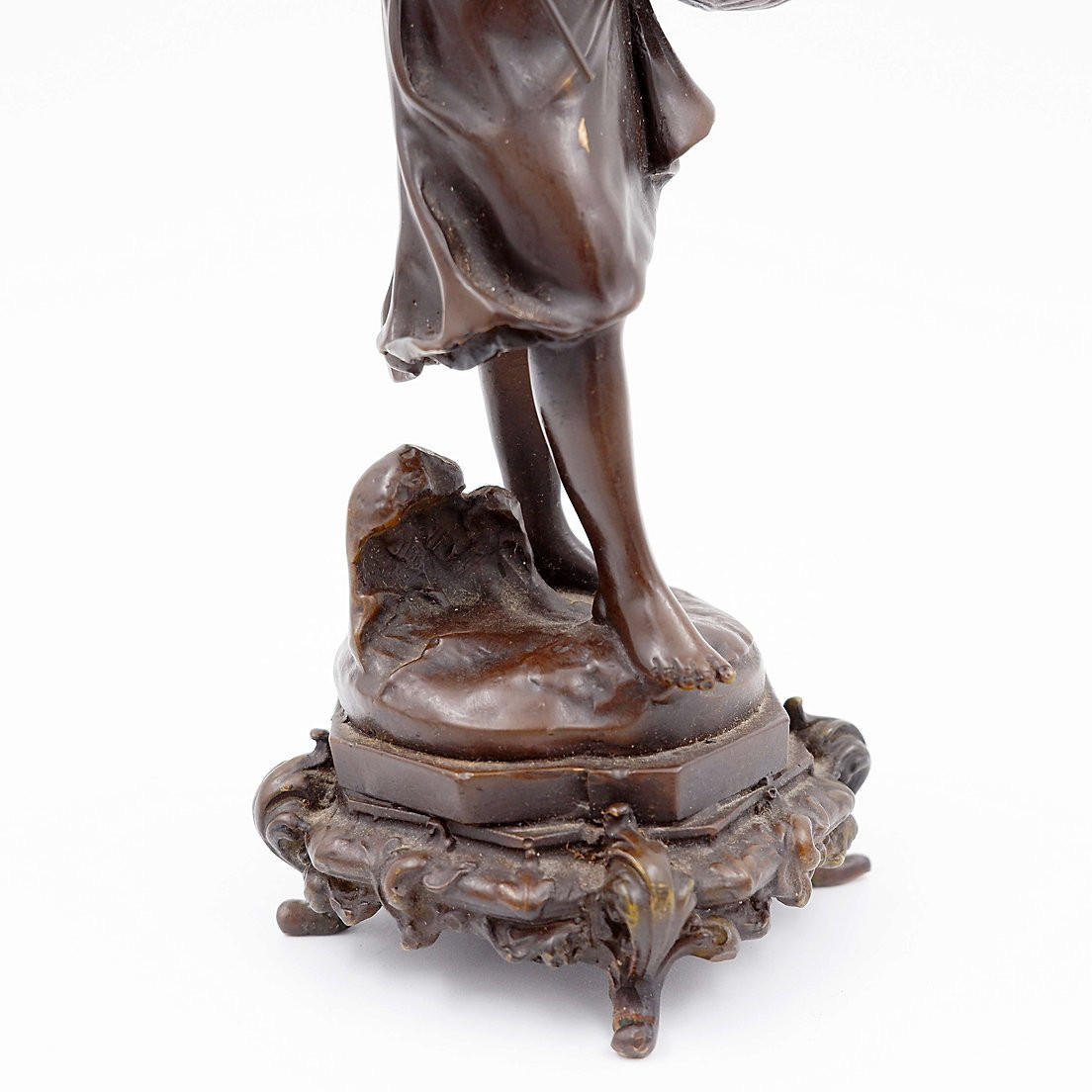 Bronze "Garçon avec un papillon" de l'artiste Auguste Moreau. -  19ème-photo-3