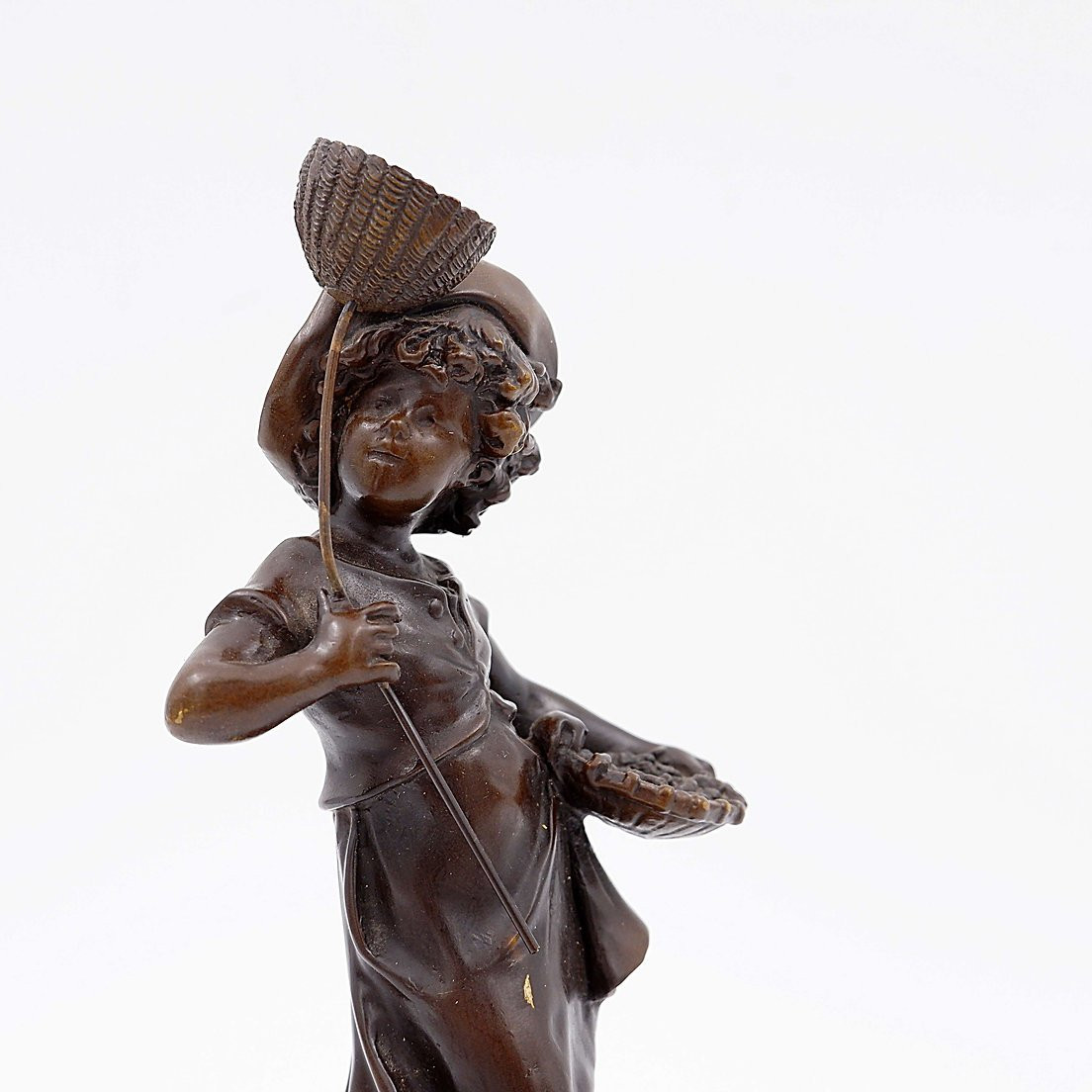 Bronze "Garçon avec un papillon" de l'artiste Auguste Moreau. -  19ème-photo-7