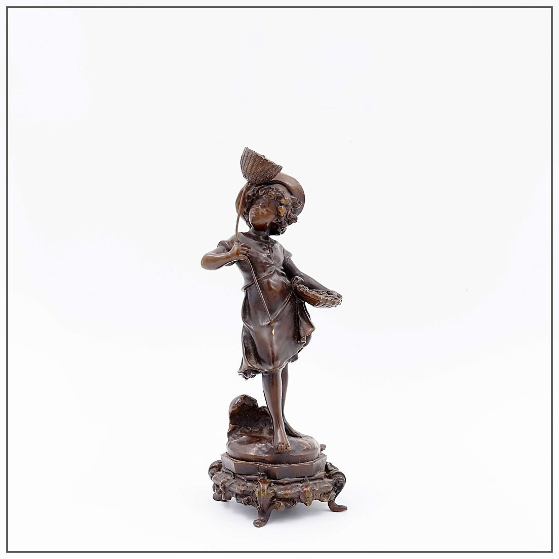 Bronze "Garçon avec un papillon" de l'artiste Auguste Moreau. -  19ème-photo-8
