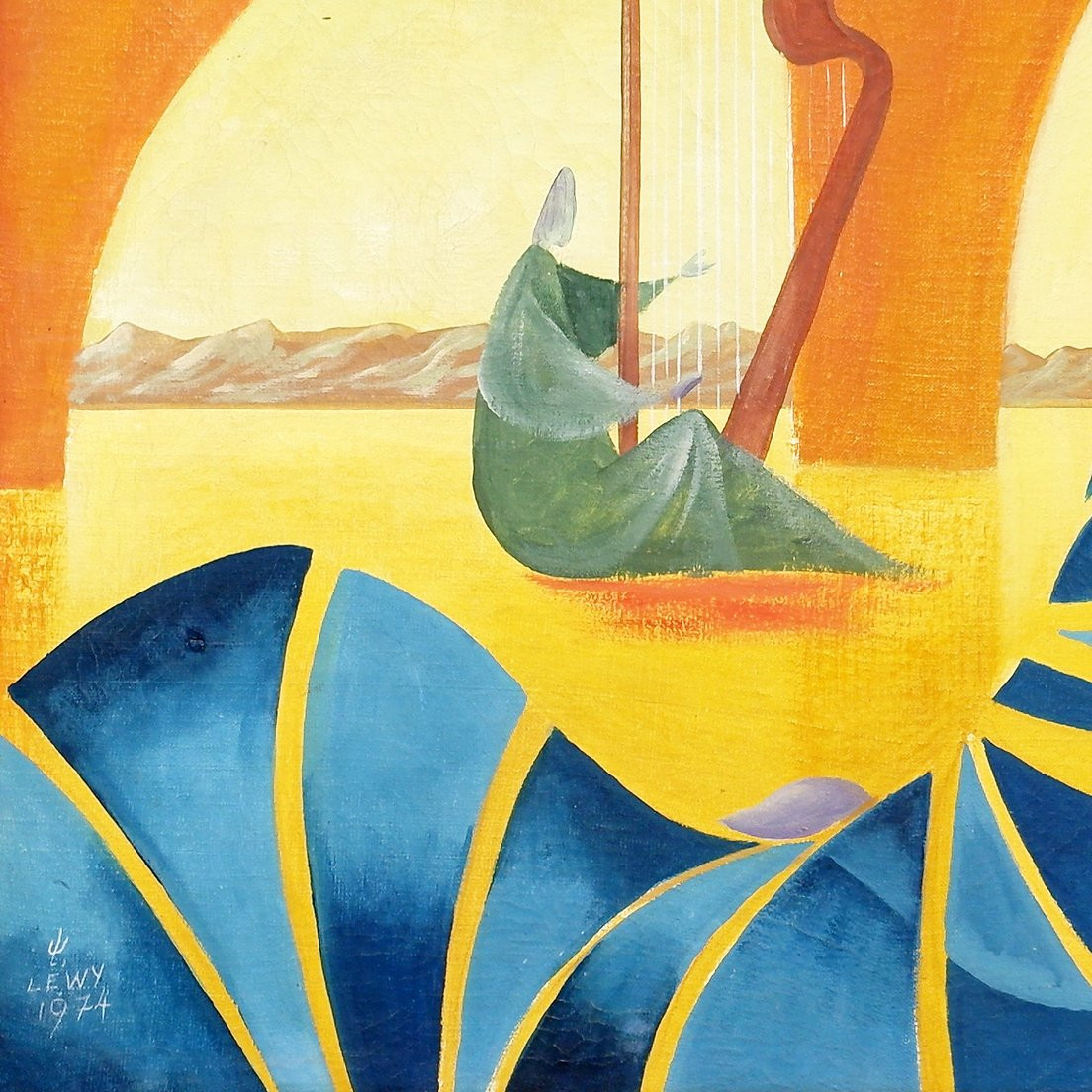 Walter Lewy (1905-1995) Surrealist Scene - Signed And Dated 1974.-photo-2