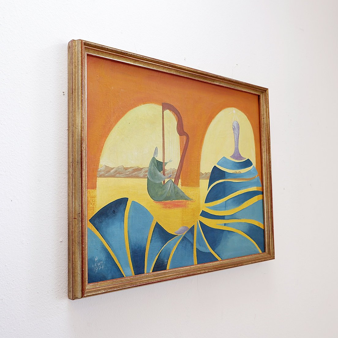 Walter Lewy (1905-1995) Surrealist Scene - Signed And Dated 1974.-photo-4