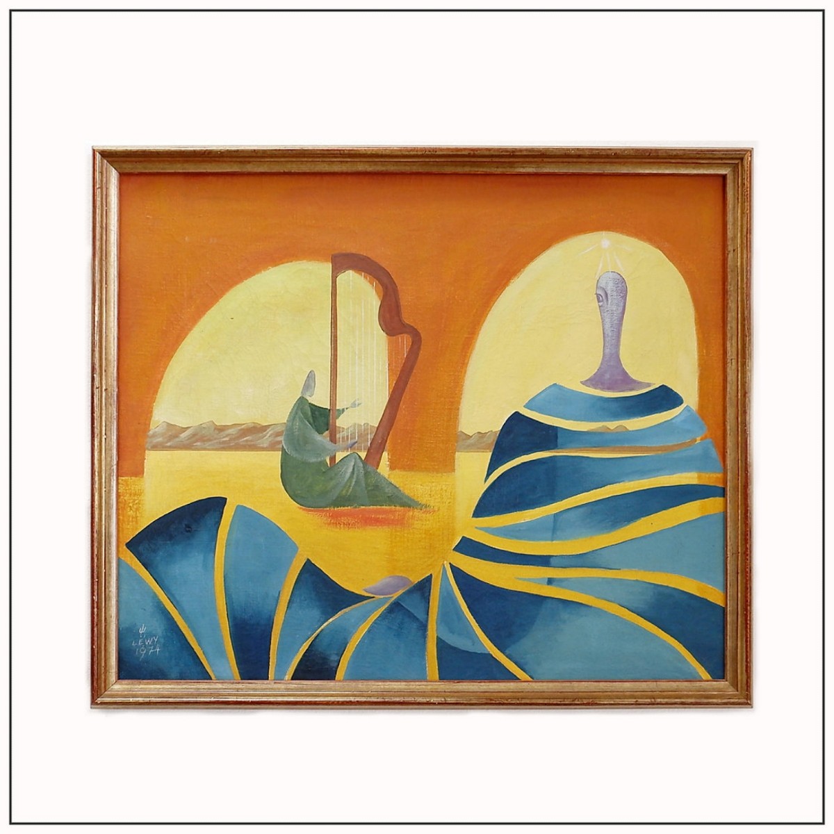 Walter Lewy (1905-1995) Surrealist Scene - Signed And Dated 1974.