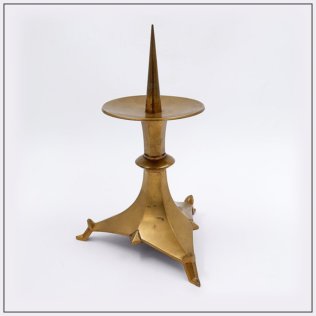 Art Deco Candlestick, Gilt Bronze, Circa 1930-photo-6
