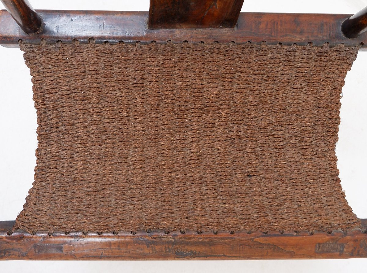 Paire de consoles chinoises en demi-lune / Table centrale et  1 chaise pliante de voyage-photo-7