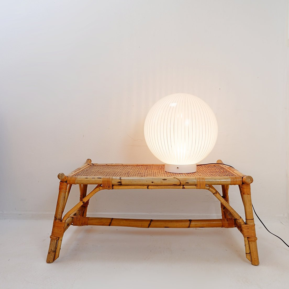 Lampe de table de la série Tessuti pour Venini, Murano années 1960 - Ø 40cm-photo-2