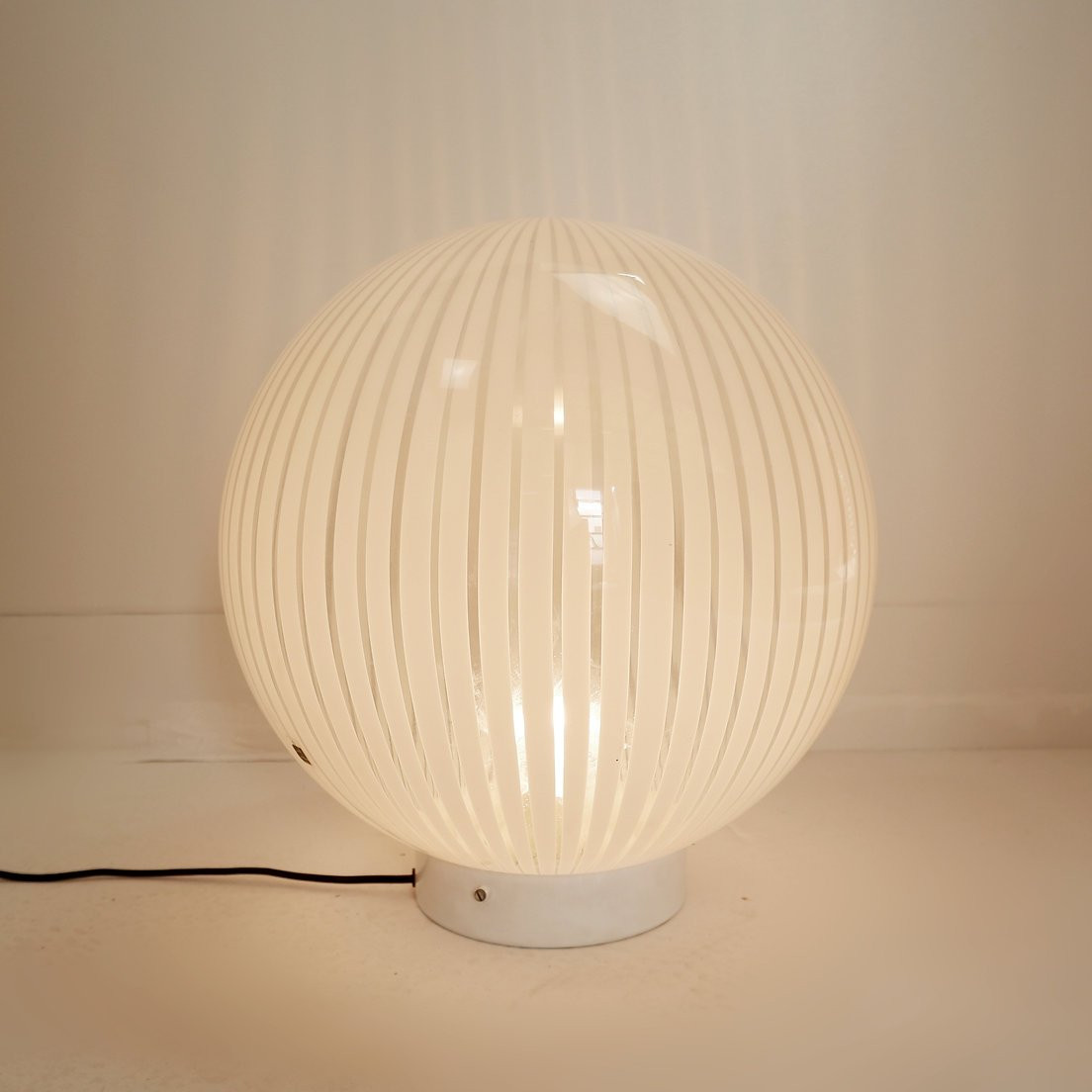 Lampe de table de la série Tessuti pour Venini, Murano années 1960 - Ø 40cm-photo-3