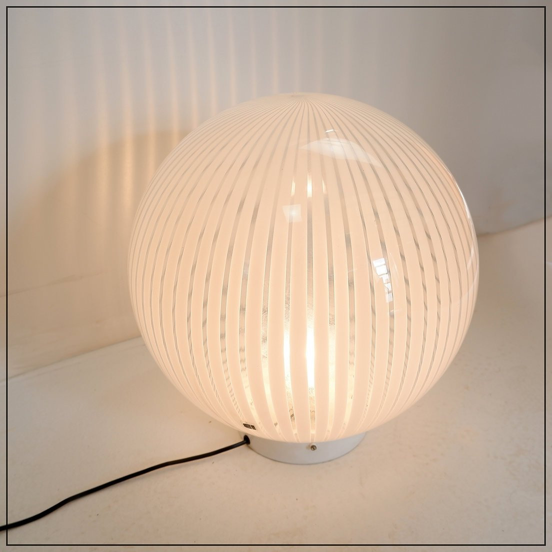 Lampe de table de la série Tessuti pour Venini, Murano années 1960 - Ø 40cm-photo-4