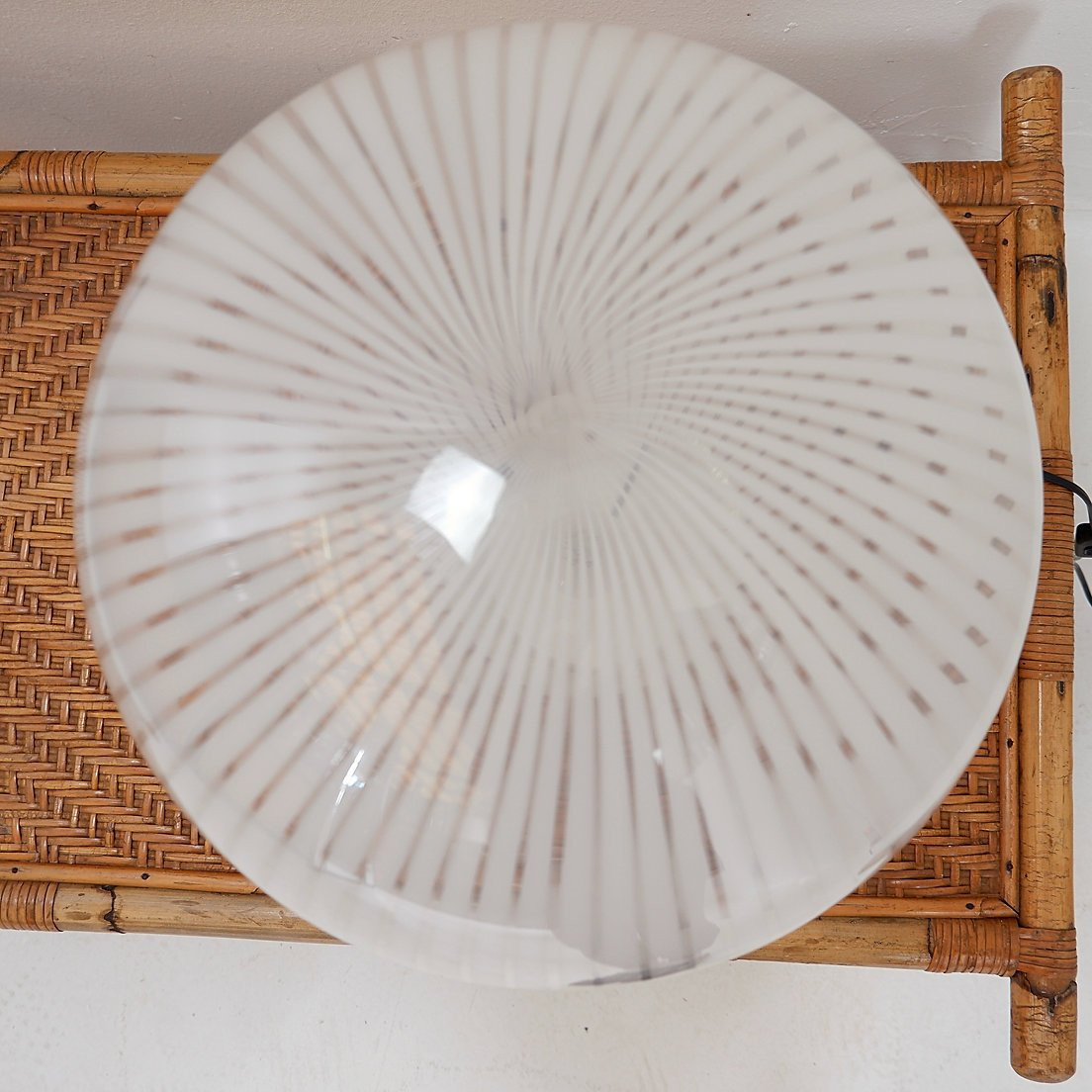 Lampe de table de la série Tessuti pour Venini, Murano années 1960 - Ø 40cm-photo-7
