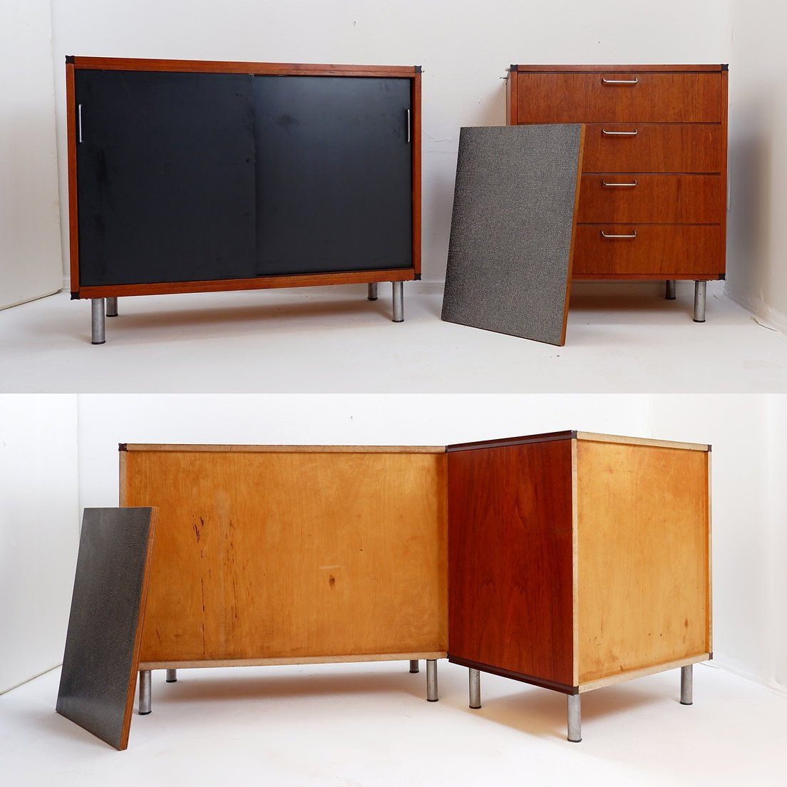 Pastoe Composition Of An Office Space - 60' (2 Pieces Of Furniture +melamine Board)-photo-1