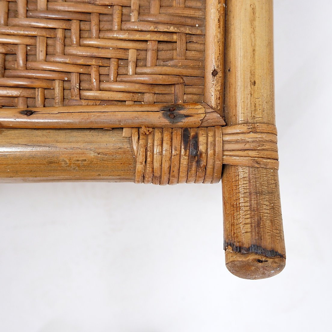 Rectangular Bamboo And Rattan Coffee Table - 1960s-photo-4