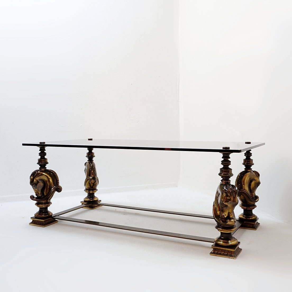 Table basse cheval style Maison Charles - Années 1970-photo-2