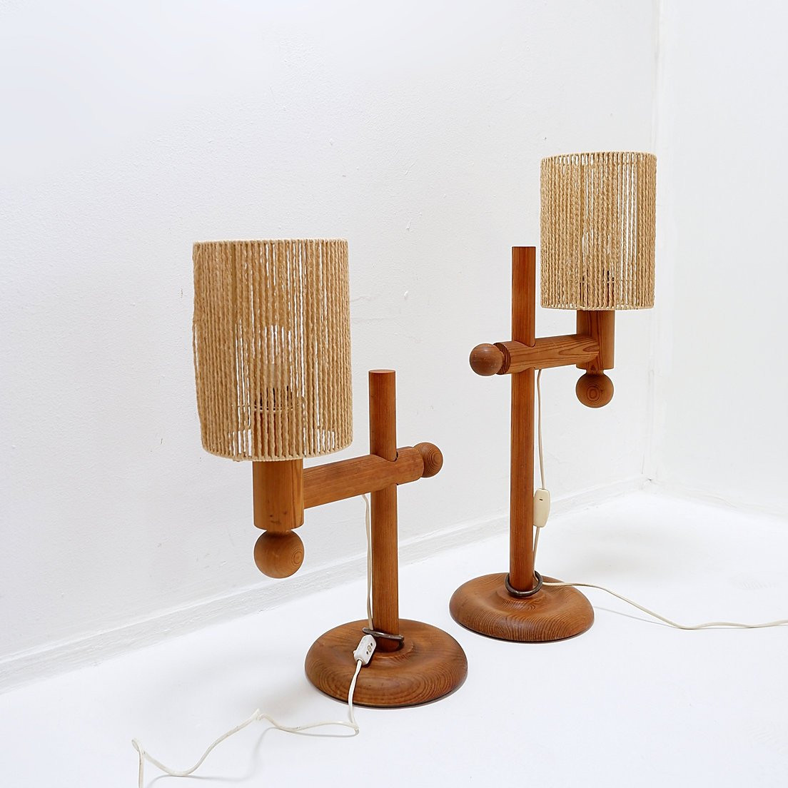 Pair Of Large Uno & östen Kristiansson Table Lamps For Luxus, 1960s-photo-2