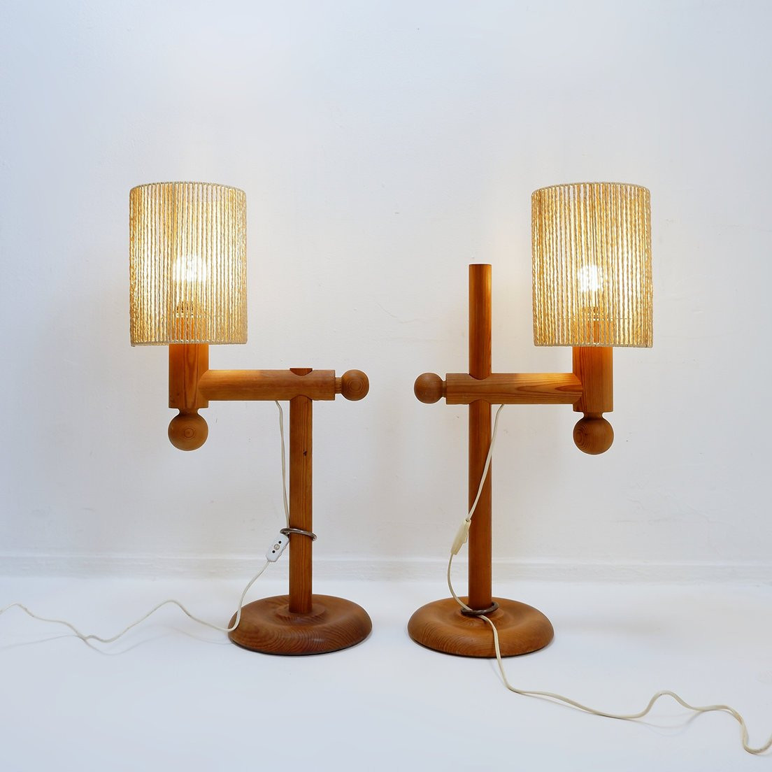 Pair Of Large Uno & östen Kristiansson Table Lamps For Luxus, 1960s-photo-2