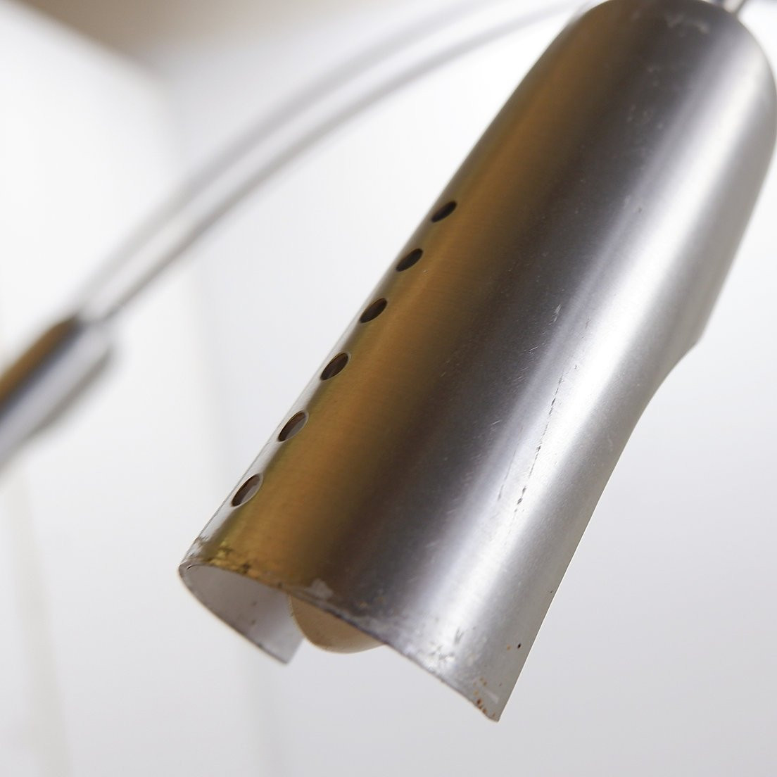 Italian Arc Floor Lamp With 5 Arms In Brushed Chrome - 1970s-photo-2