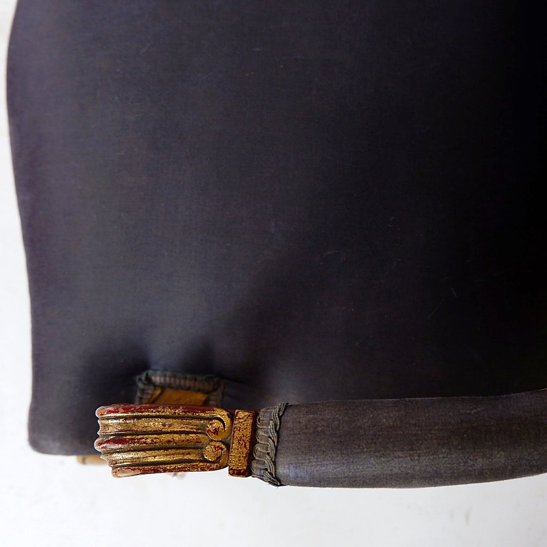 Louis XV Style Armchair With Original Navy Blue Silk Upholstery-photo-8