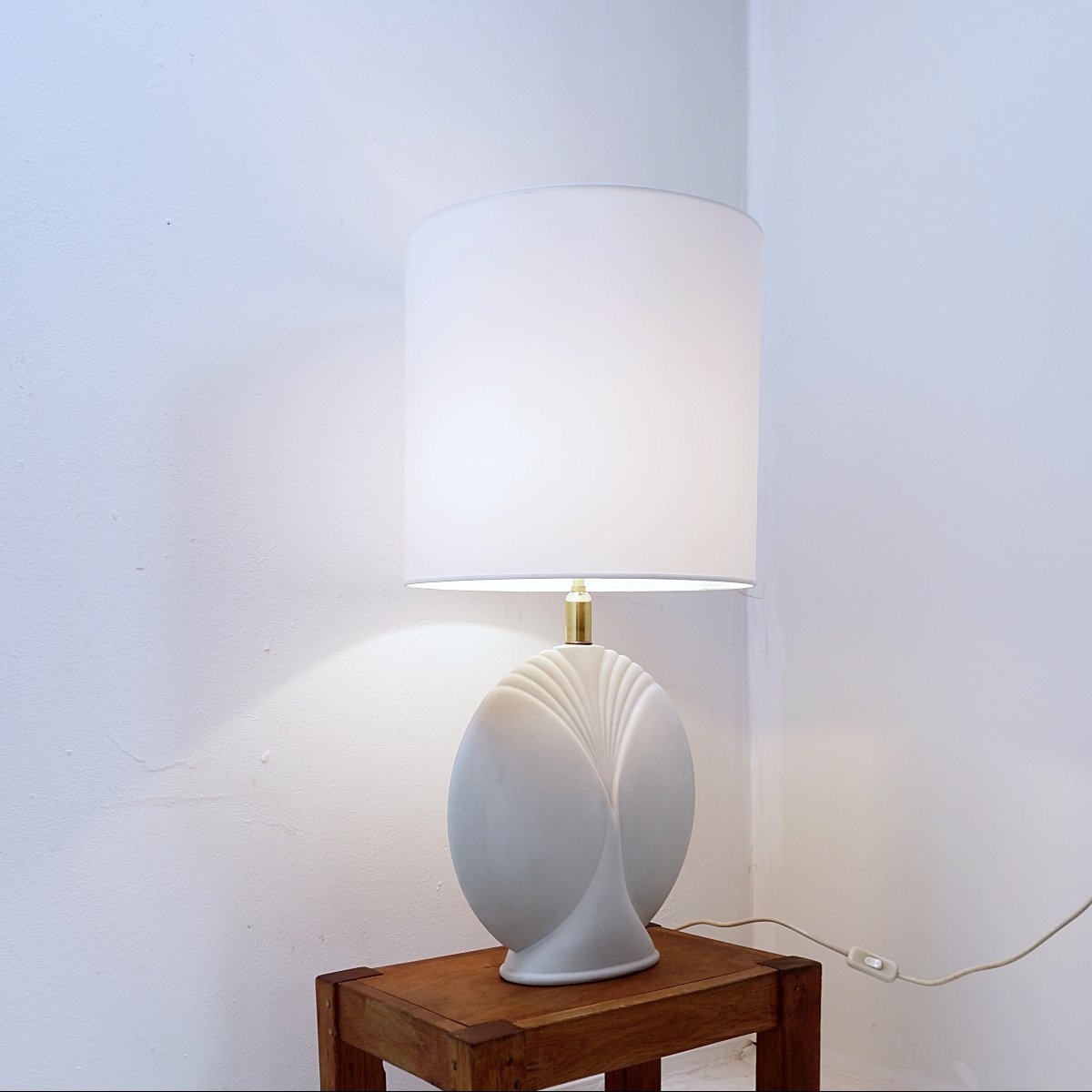 Large Porcelain Table Lamp - 20th Century-photo-2