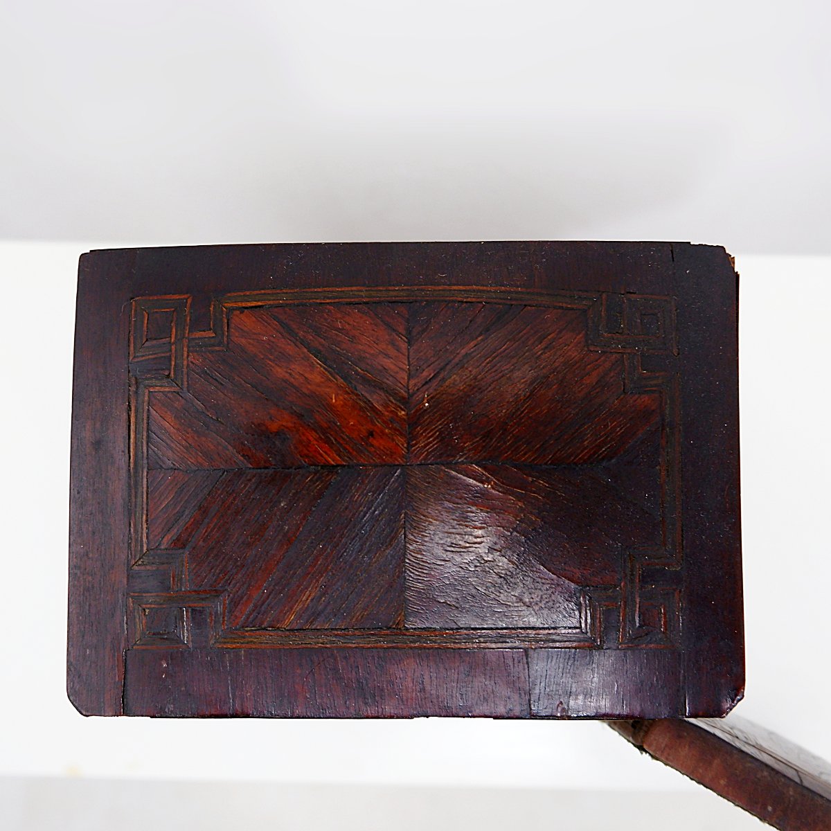 Miniature Cabinet Of Art In Mahogany Marquetry With Floral Decoration - Early 20th Century-photo-2