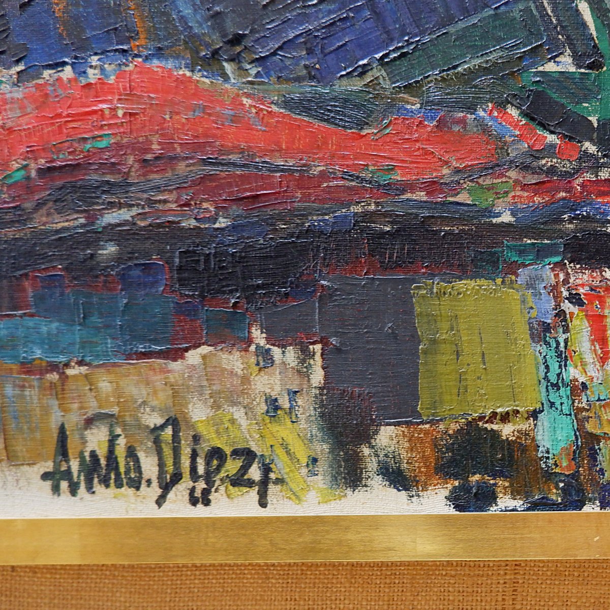 Anto Diez (1914-1992) peinture sur toile « Circus Danseres » 1968-photo-2