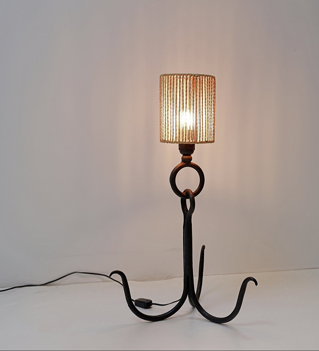 Lampe de table brutaliste en forme d'ancre - Circa 1950-photo-2