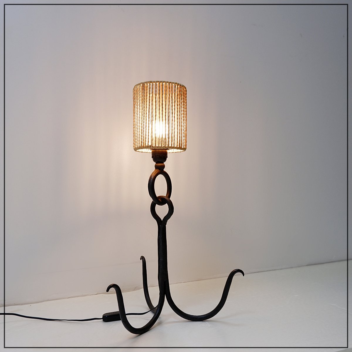 Lampe de table brutaliste en forme d'ancre - Circa 1950-photo-3