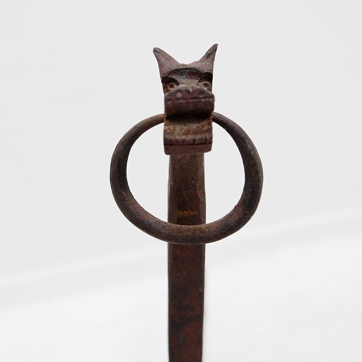 Chenets en fer forgé italiens en forme de dragon, années 1920-photo-1